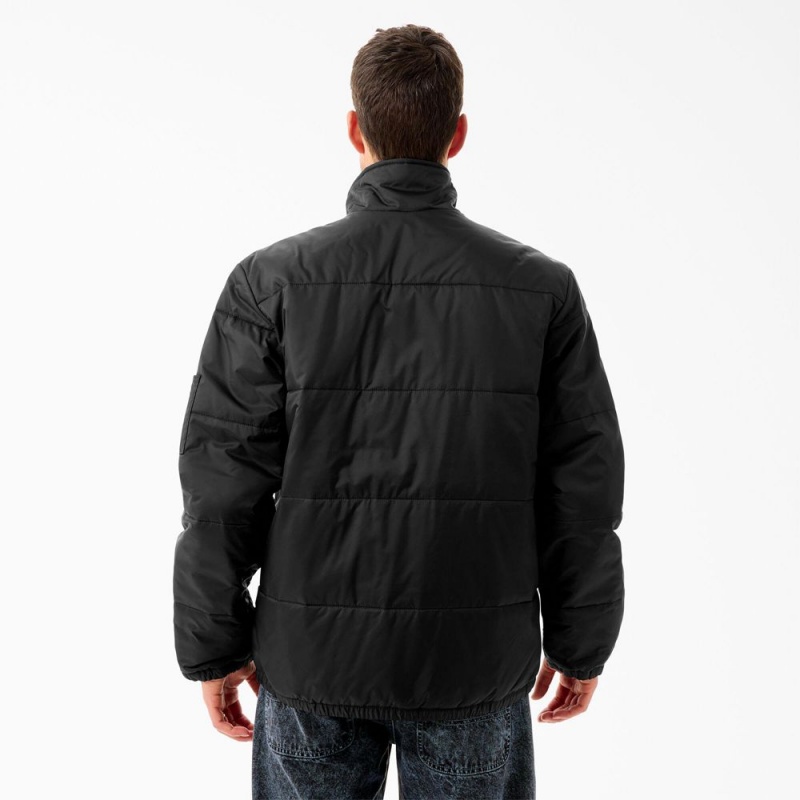 Black Men's Dickies Tom Knox Puffer Jacket | NID482795