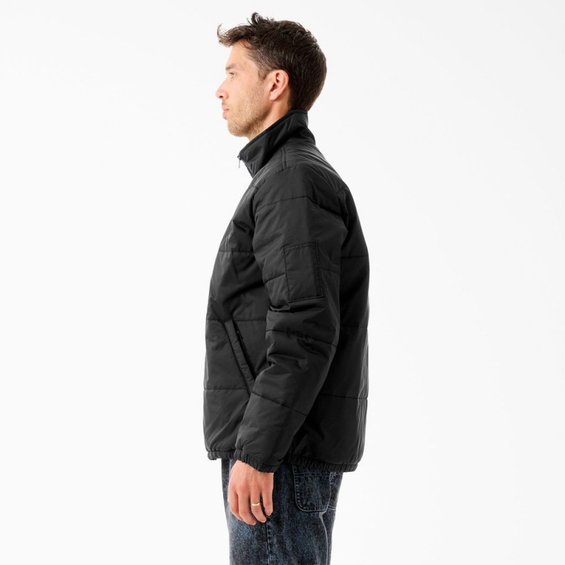 Black Men's Dickies Tom Knox Puffer Jacket | NID482795