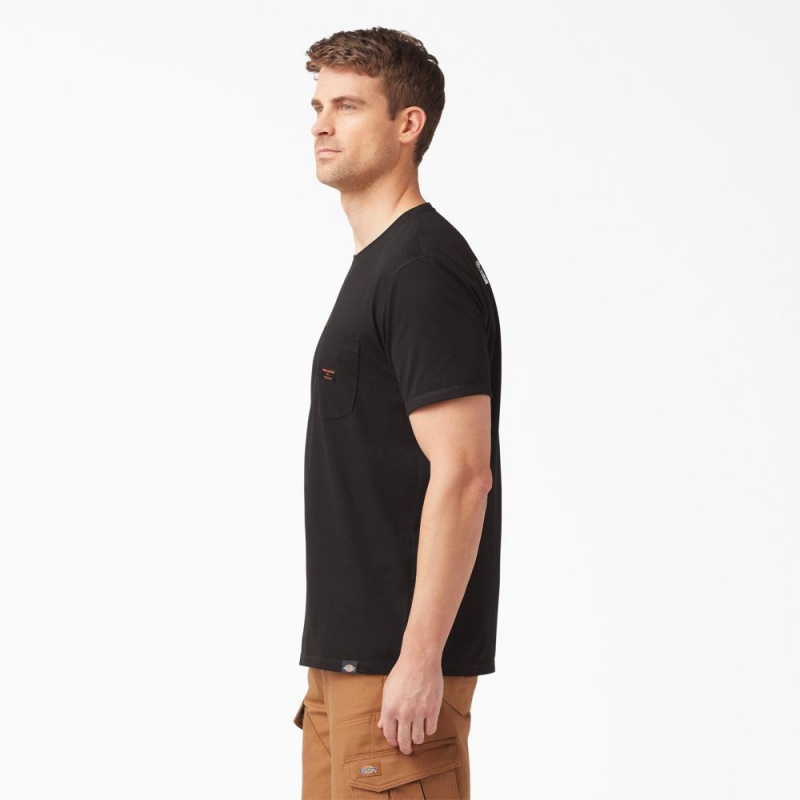 Black Men's Dickies Traeger x Pocket T-Shirt | HTI410826