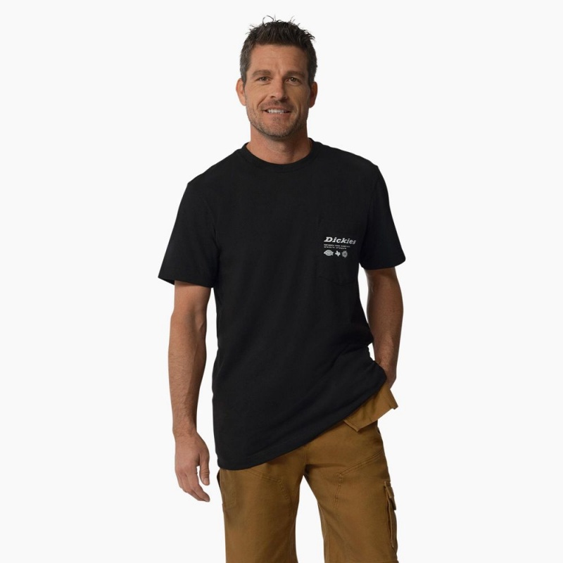 Black Men's Dickies United By Work Graphic Pocket T-Shirt | UDB267809