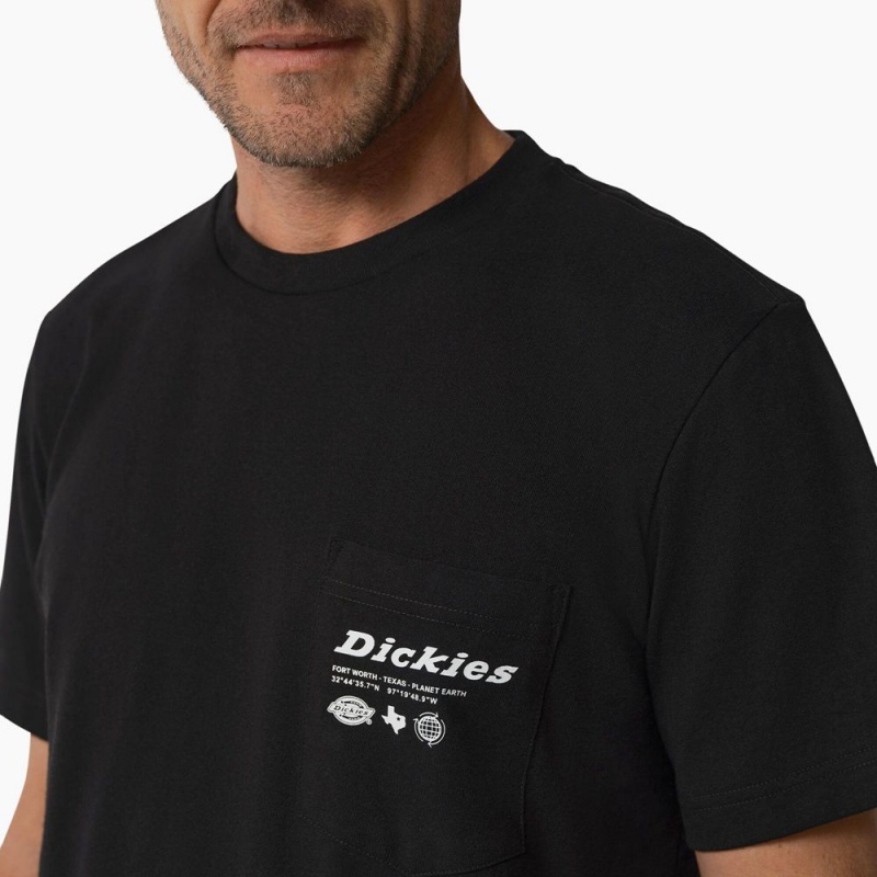 Black Men's Dickies United By Work Graphic Pocket T-Shirt | UDB267809