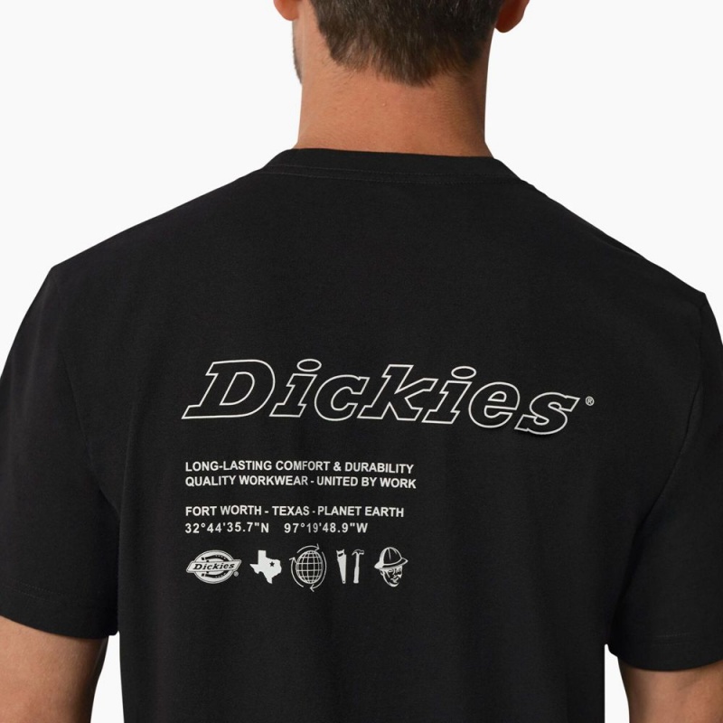 Black Men's Dickies United By Work Graphic Pocket T-Shirt | UDB267809