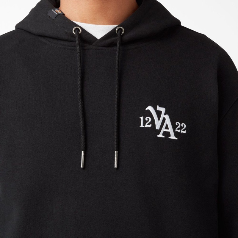 Black Men's Dickies Vincent Alvarez Embroidered Hoodie | BKY473120