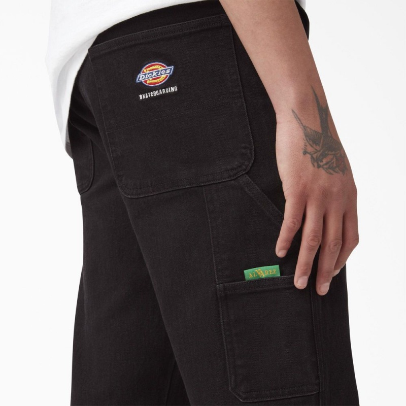 Black Men's Dickies Vincent Alvarez Relaxed Fit Carpenter Jeans | TVO506217