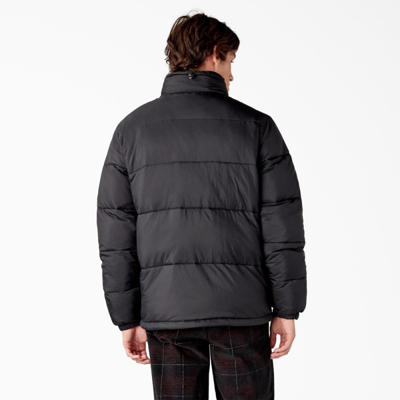 Black Men's Dickies Waldenburg Puffer Jacket | ATQ865473