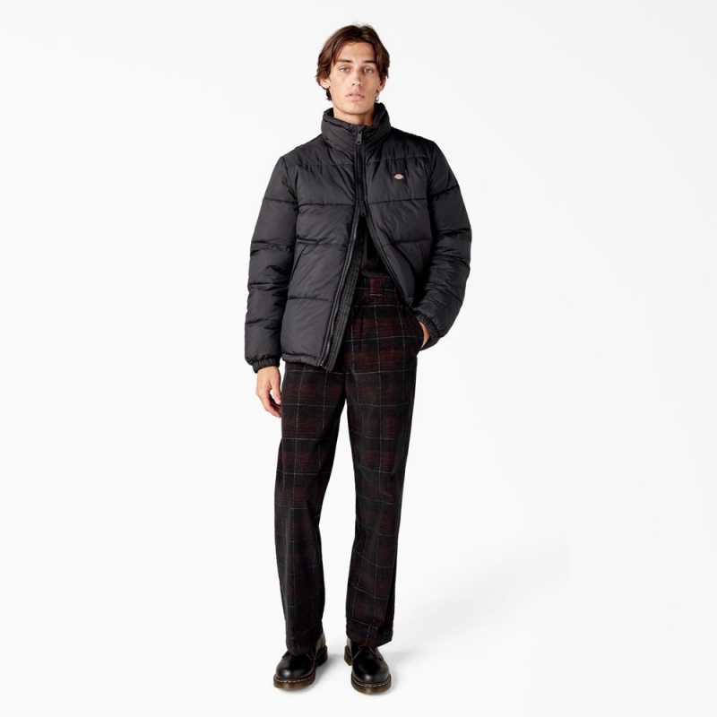 Black Men's Dickies Waldenburg Puffer Jacket | ATQ865473