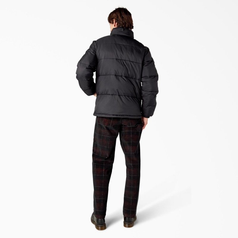 Black Men's Dickies Waldenburg Puffer Jacket | ATQ865473