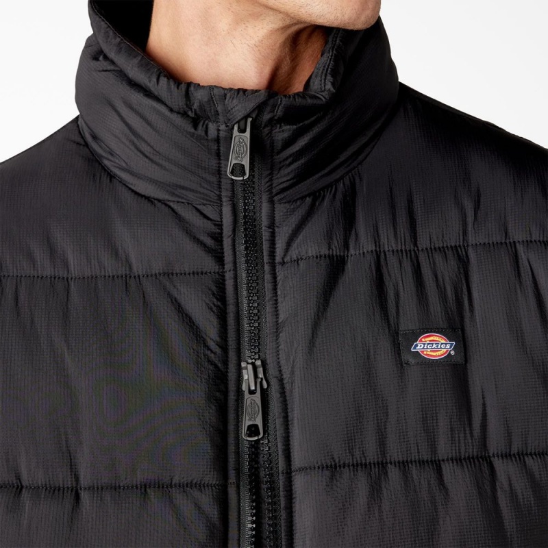 Black Men's Dickies Waldenburg Puffer Jacket | ATQ865473