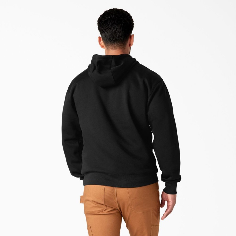 Black Men's Dickies Water Repellent Camo Logo Hoodie | PUW260158