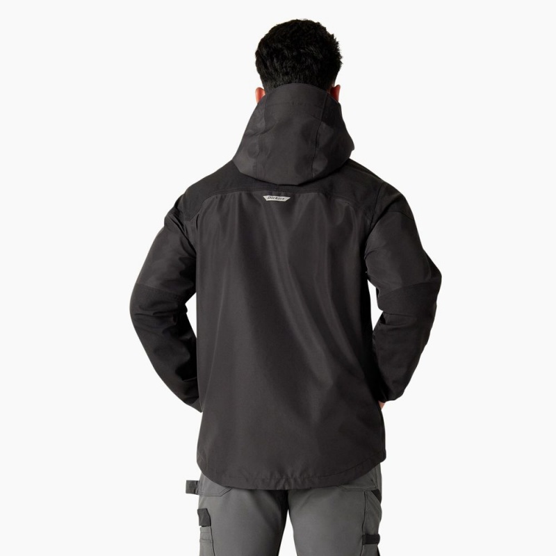 Black Men's Dickies Waterproof Shell Jacket | TGN209436