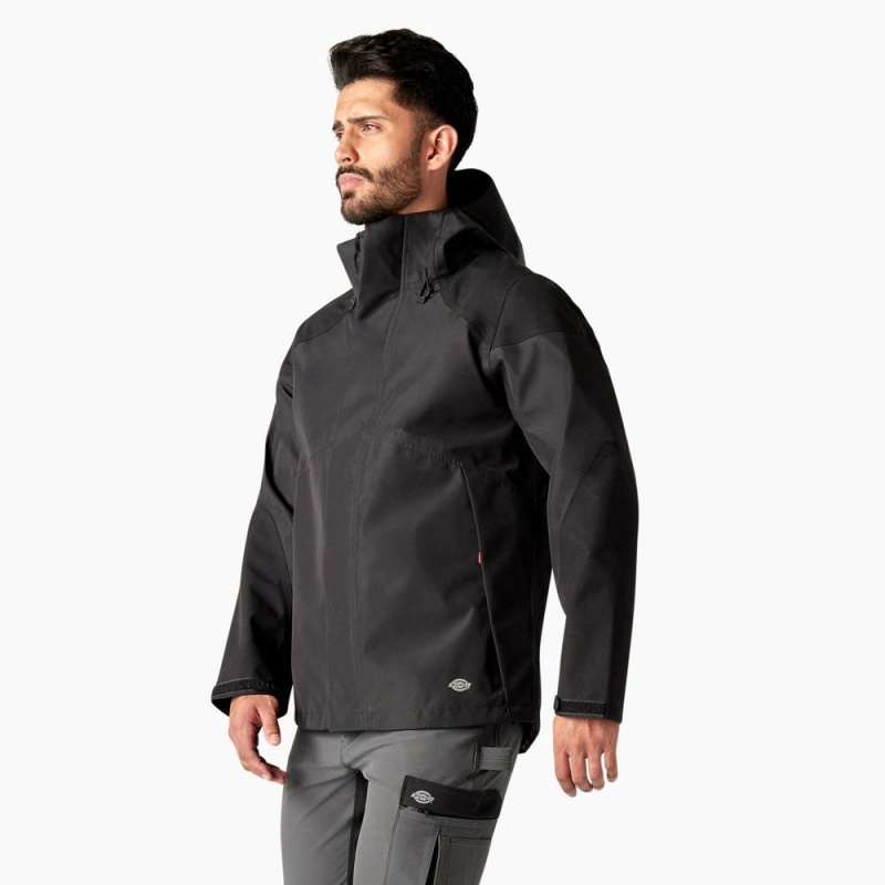 Black Men's Dickies Waterproof Shell Jacket | TGN209436