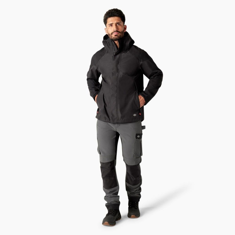 Black Men's Dickies Waterproof Shell Jacket | TGN209436