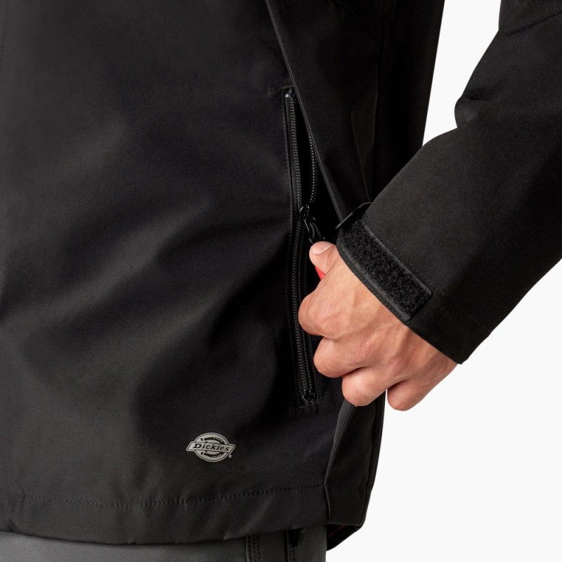 Black Men's Dickies Waterproof Shell Jacket | TGN209436