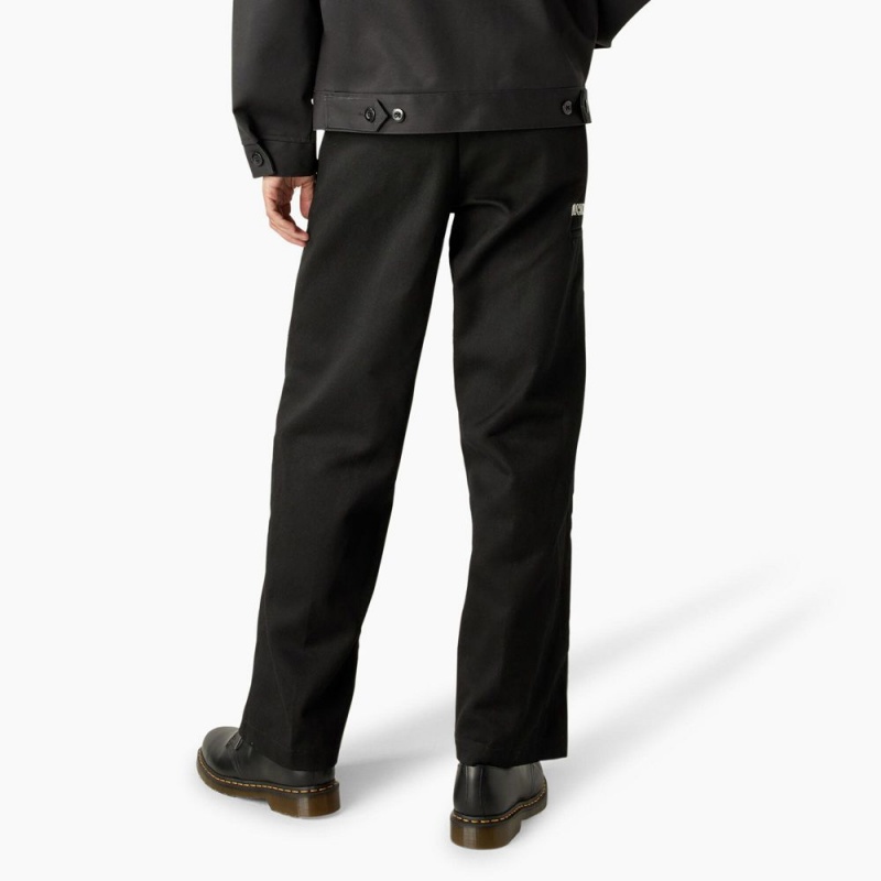 Black Men's Dickies Wichita Embroidered Double Knee Pants | PVE630591