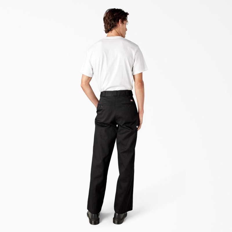 Black Men's Dickies Wichita Embroidered Double Knee Pants | PVE630591