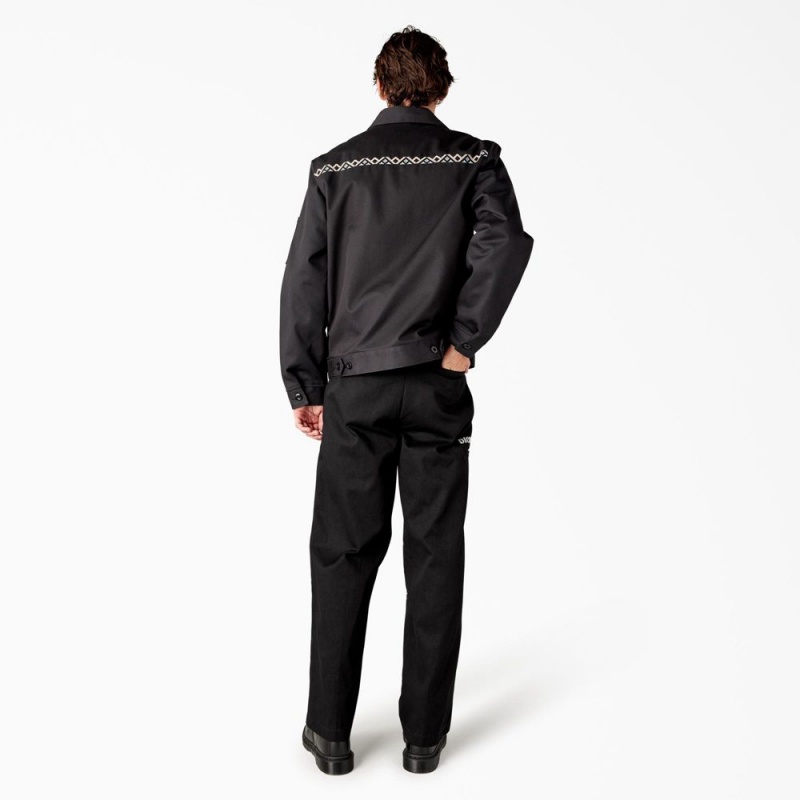 Black Men's Dickies Wichita Lined Eisenhower Jacket | ZXA361452