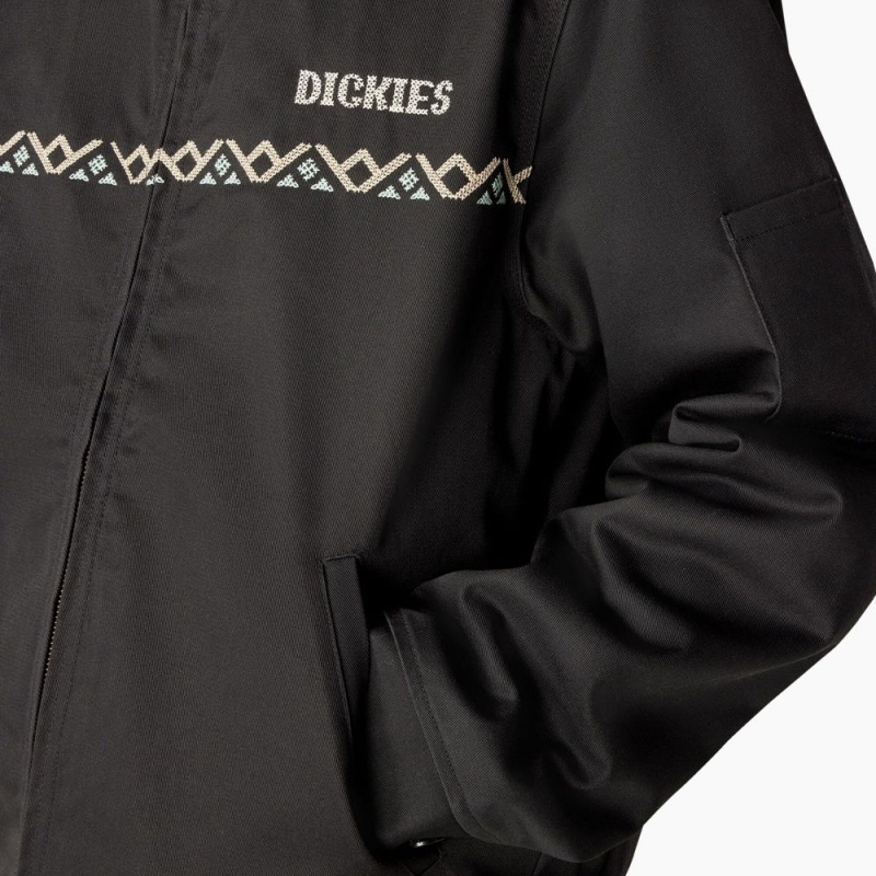 Black Men's Dickies Wichita Lined Eisenhower Jacket | ZXA361452