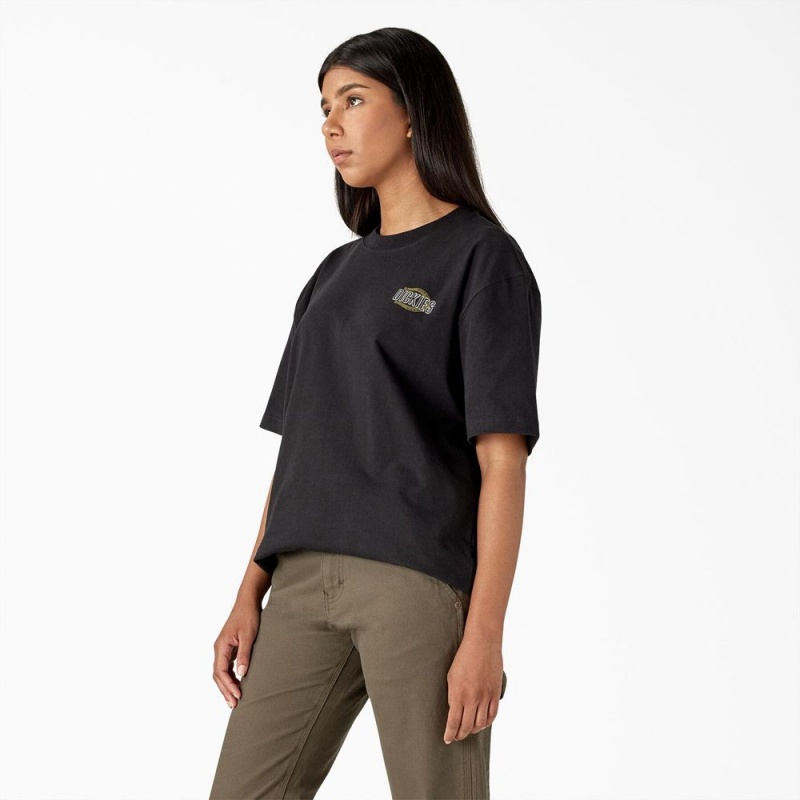 Black Men's Dickies Workwear Sign Heavyweight T-Shirt | MJR675130