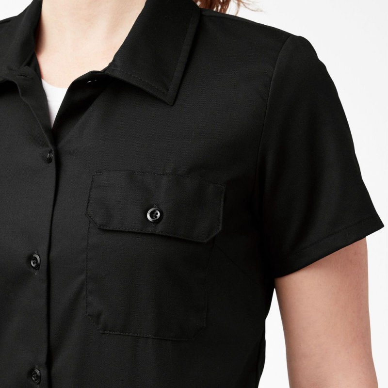 Black Women's Dickies 574 Original Work Shirts | HMT956432