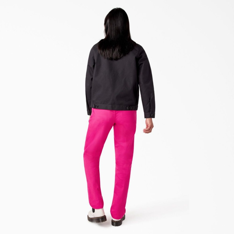 Black Women's Dickies Breast Cancer Awareness Eisenhower Jacket | BWC192764