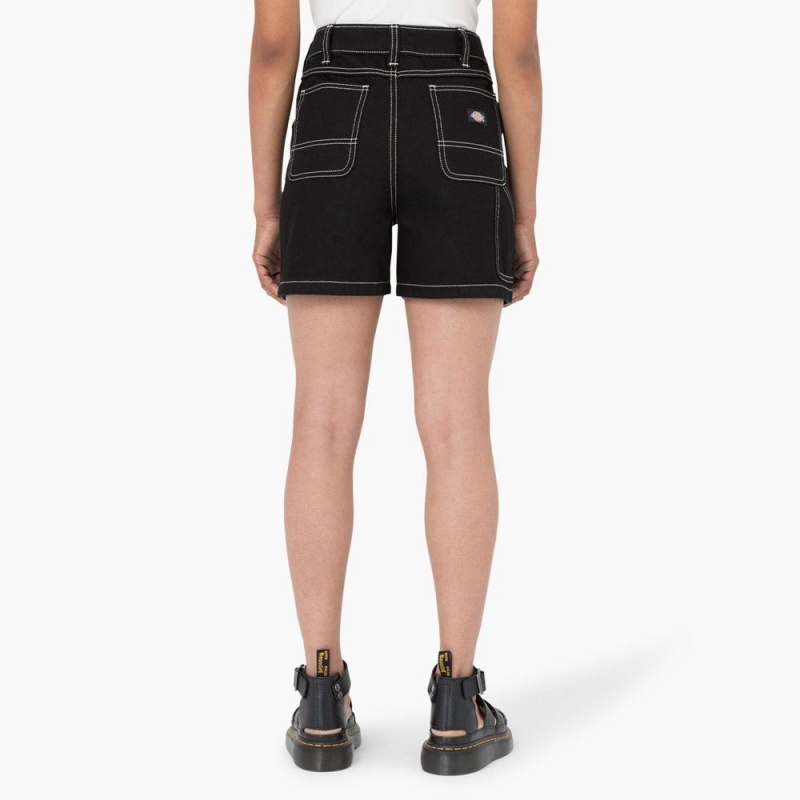 Black Women's Dickies Carpenter Jean Shorts | YUH842395