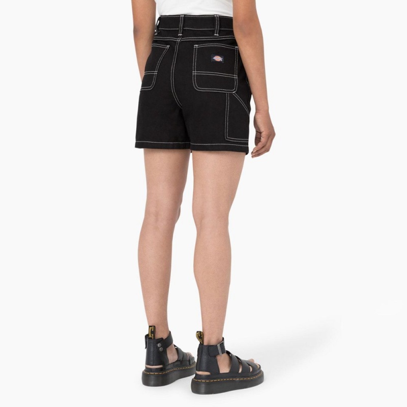 Black Women's Dickies Carpenter Jean Shorts | YUH842395