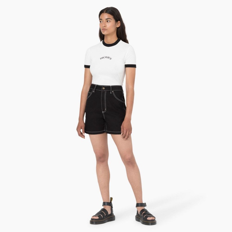 Black Women's Dickies Carpenter Jean Shorts | YUH842395