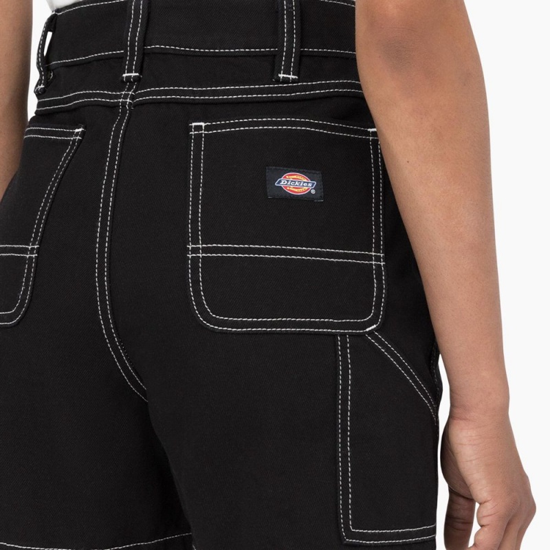 Black Women's Dickies Carpenter Jean Shorts | YUH842395