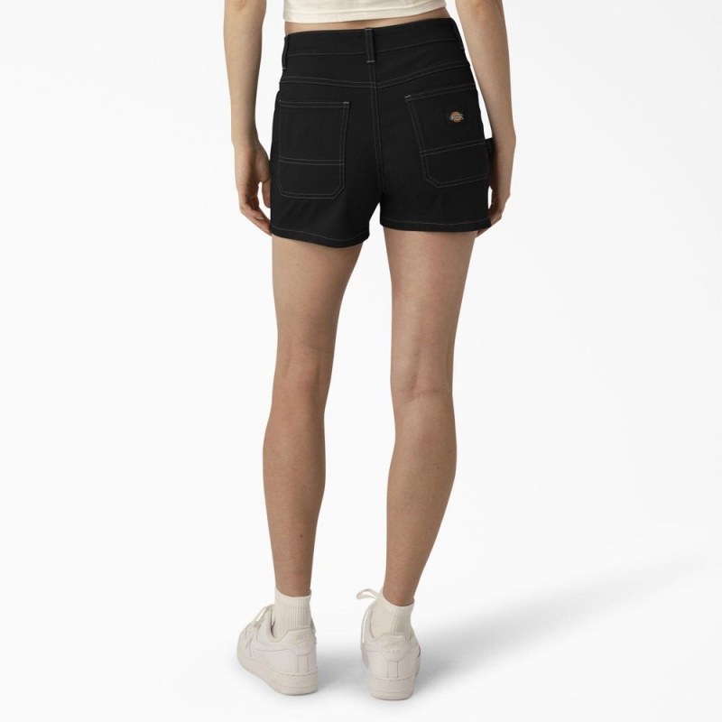 Black Women's Dickies Carpenter Shorts | NAR638192