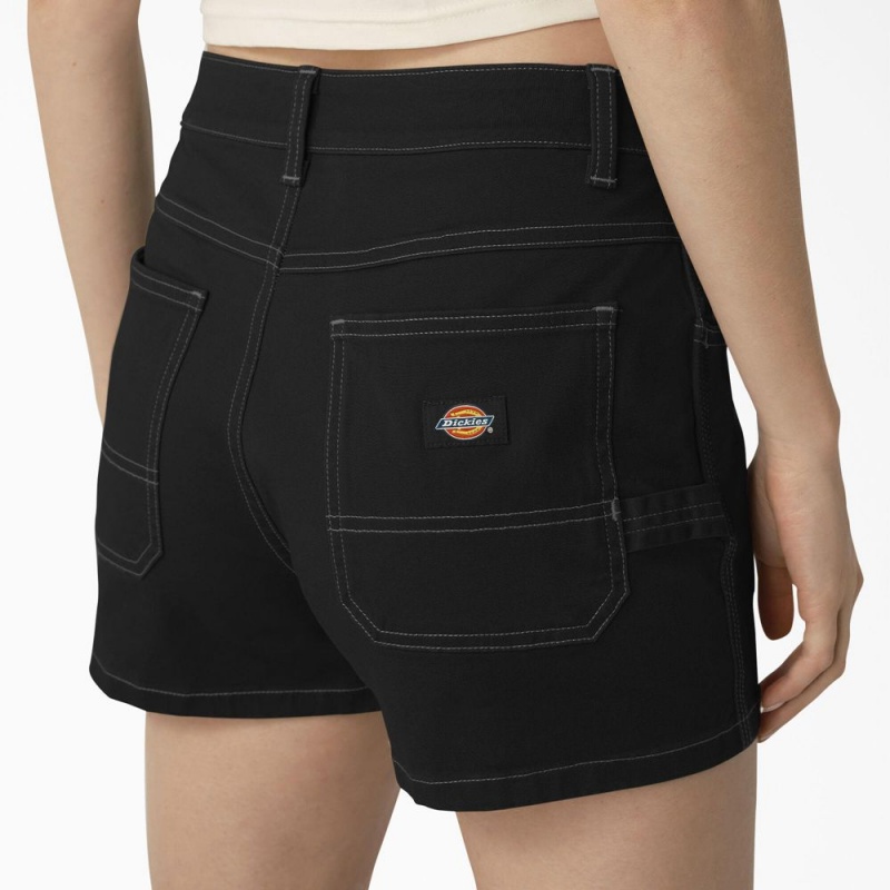 Black Women's Dickies Carpenter Shorts | NAR638192