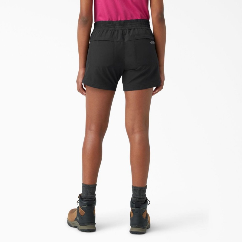 Black Women's Dickies Cooling Relaxed Fit Pull-On Shorts | VWF783014