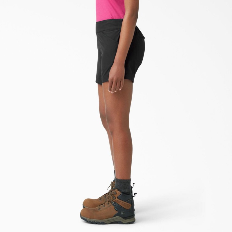 Black Women's Dickies Cooling Relaxed Fit Pull-On Shorts | VWF783014