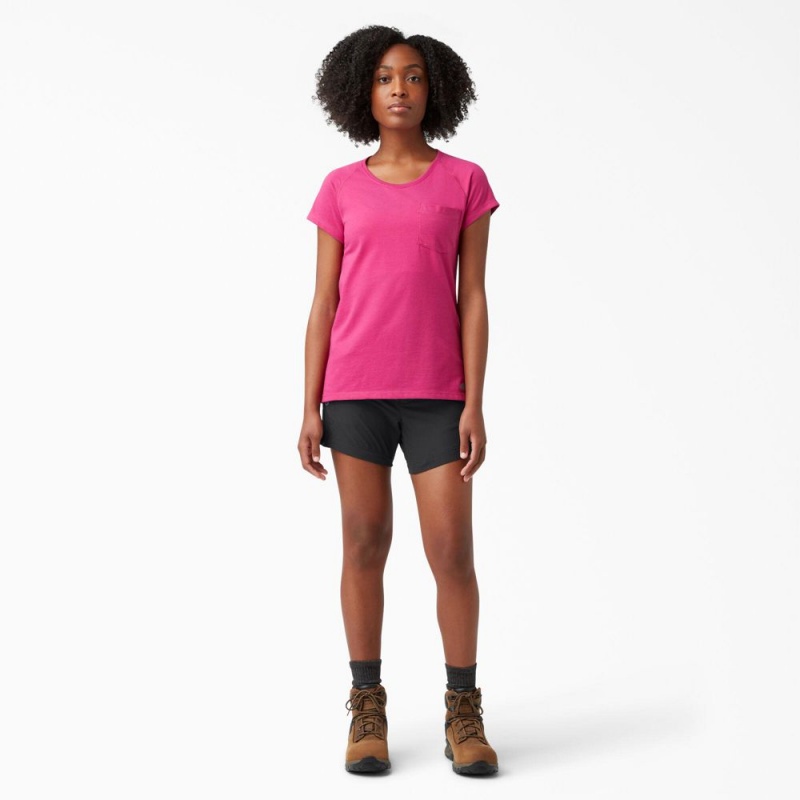 Black Women's Dickies Cooling Relaxed Fit Pull-On Shorts | VWF783014