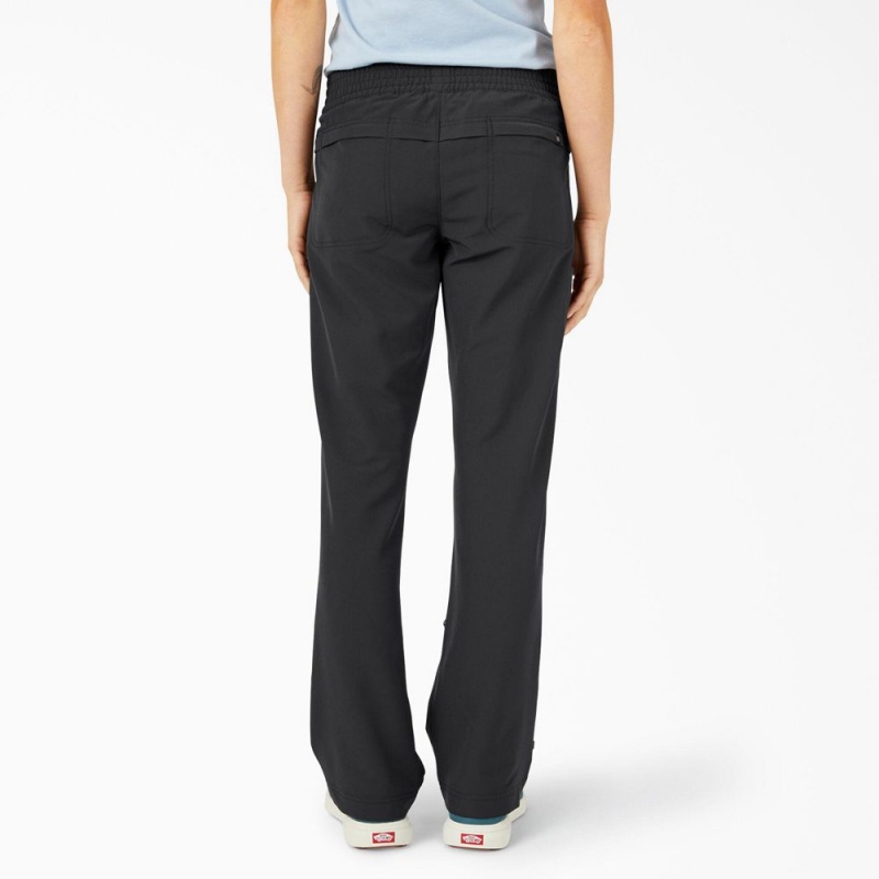 Black Women's Dickies Cooling Relaxed Straight Fit Roll-Up Pants | DGE043592