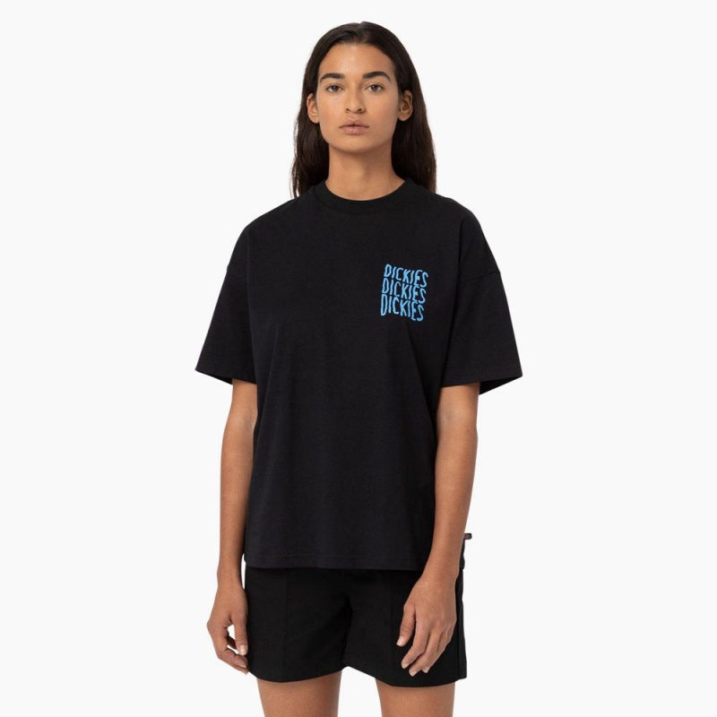 Black Women's Dickies Creswell Graphic T-Shirt | UXP126780