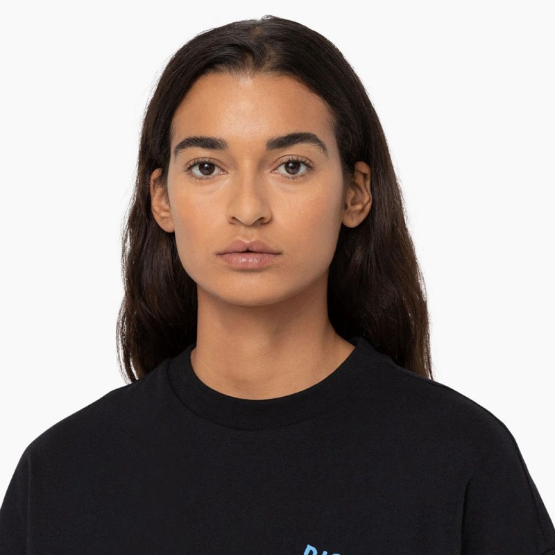 Black Women's Dickies Creswell Graphic T-Shirt | UXP126780