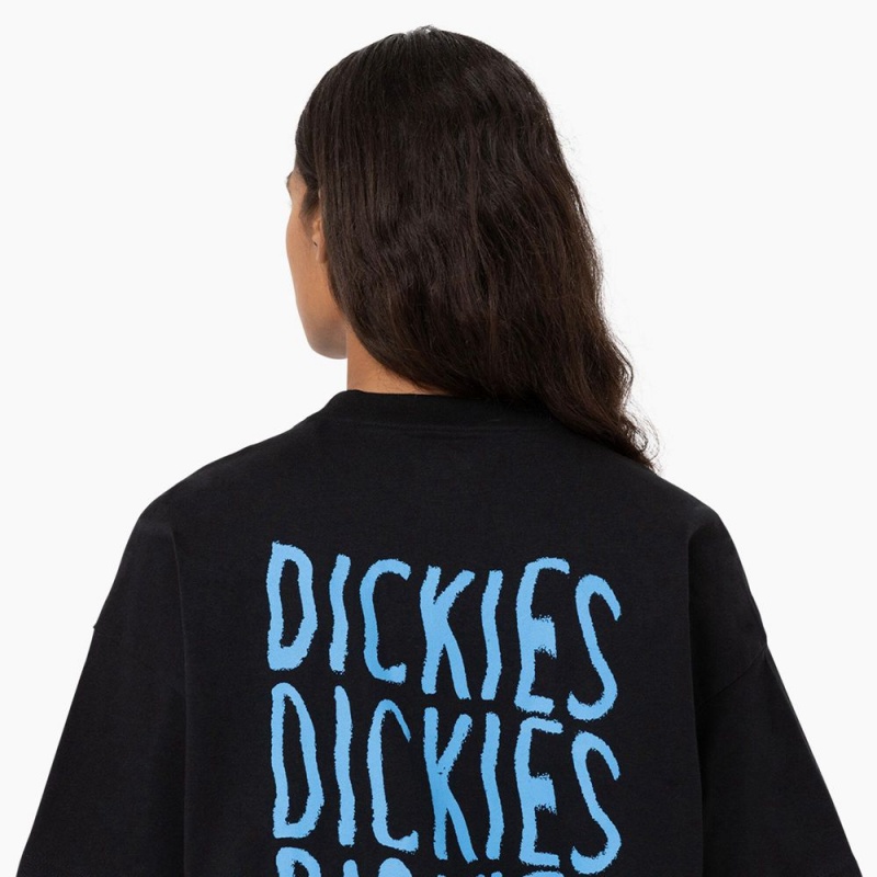 Black Women's Dickies Creswell Graphic T-Shirt | UXP126780