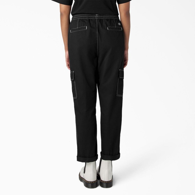 Black Women's Dickies Drawstring Cargo Pants | WOT712345