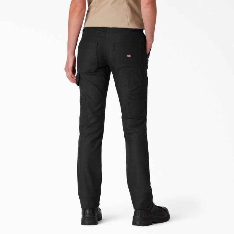 Black Women's Dickies FLEX DuraTech Straight Fit Pants | ZDI942036