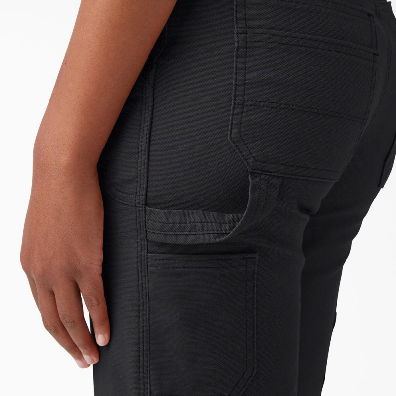 Black Women's Dickies FLEX DuraTech Straight Fit Shorts | YXH920187