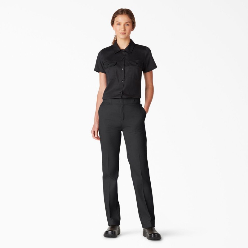 Black Women's Dickies FLEX Original Fit Work Pants | ASP718504