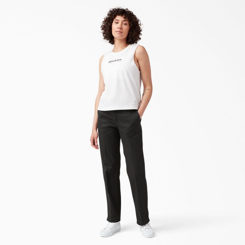 Black Women's Dickies FLEX Original Fit Work Pants | ASP718504