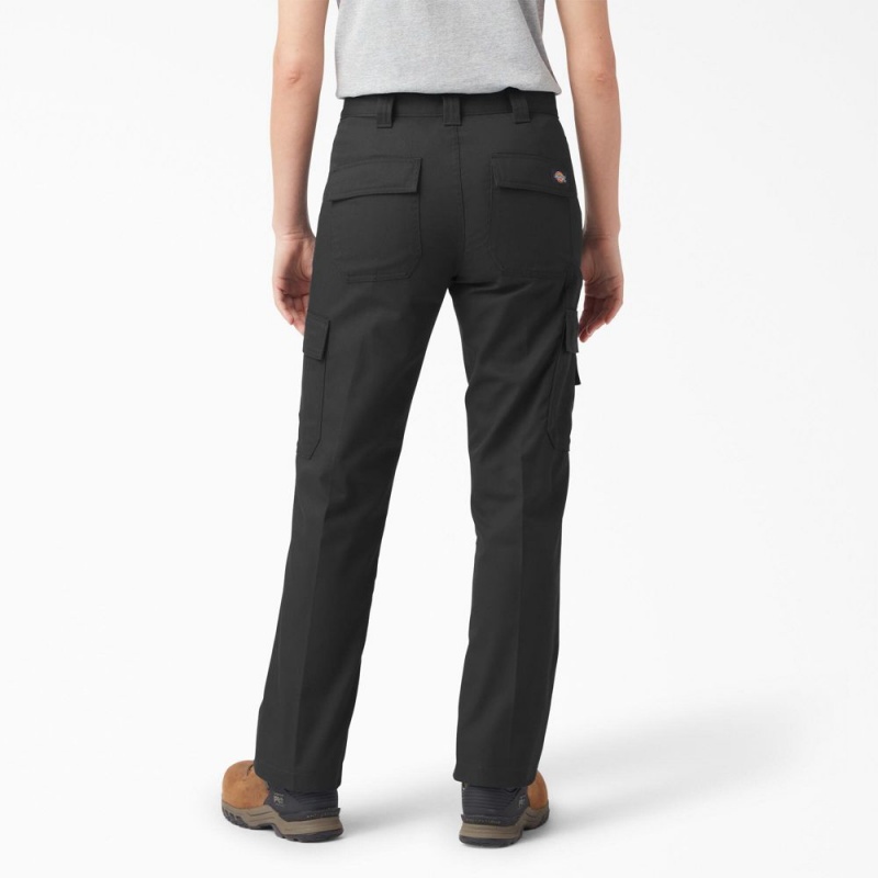 Black Women's Dickies FLEX Regular Fit Cargo Pants | UAK287639