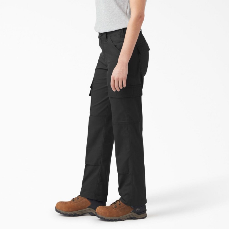 Black Women's Dickies FLEX Regular Fit Cargo Pants | UAK287639