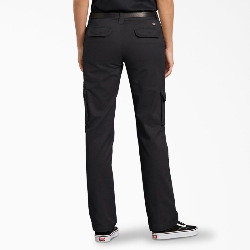 Black Women's Dickies FLEX Relaxed Fit Cargo Pants | PYQ579346