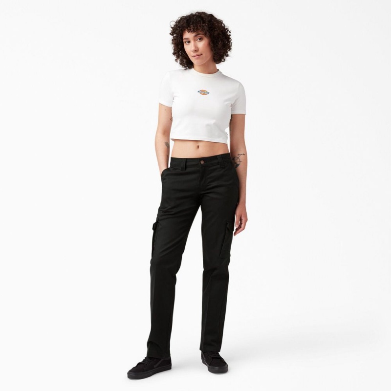 Black Women's Dickies FLEX Relaxed Fit Cargo Pants | PYQ579346