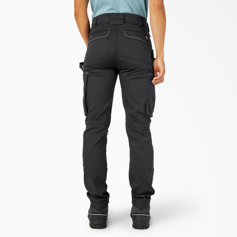 Black Women's Dickies FLEX Relaxed Fit Work Pants | GAN156893