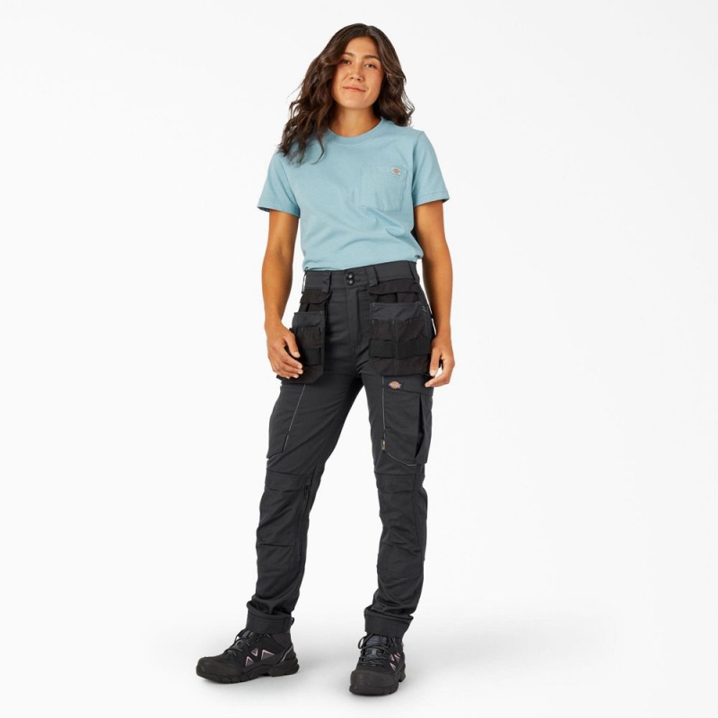 Black Women's Dickies FLEX Relaxed Fit Work Pants | GAN156893