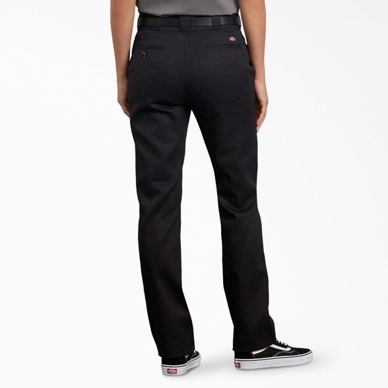 Black Women's Dickies FLEX Slim Fit Pants | FUP258074