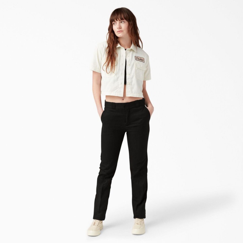 Black Women's Dickies FLEX Slim Fit Pants | FUP258074